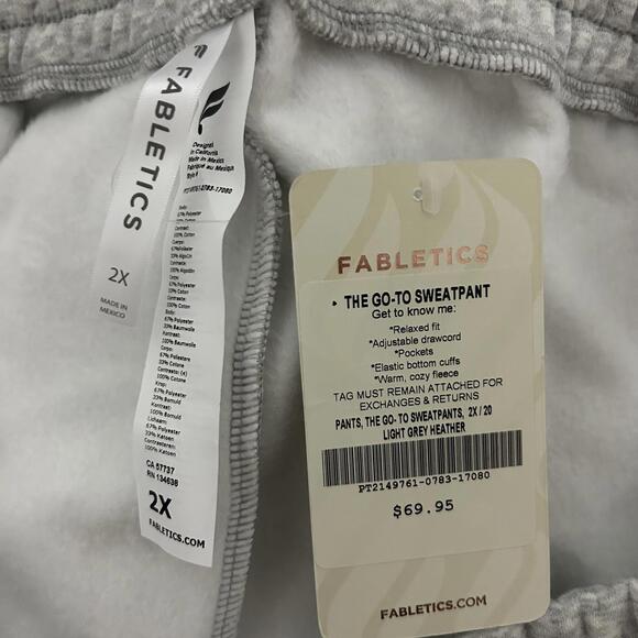 Fabletics Gray Eco The Go To Sweatpants Relaxed Fit Plus Size Women's 2X - Picture 3 of 3